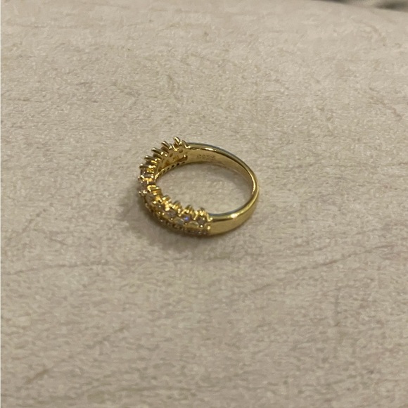 New Gold Plated S425 Queen / Princess Crown Simulated White Sapphire Ring Size 7 - Picture 6 of 8